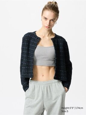 Uniqlo Knitted Short Jacket - Navy/Black